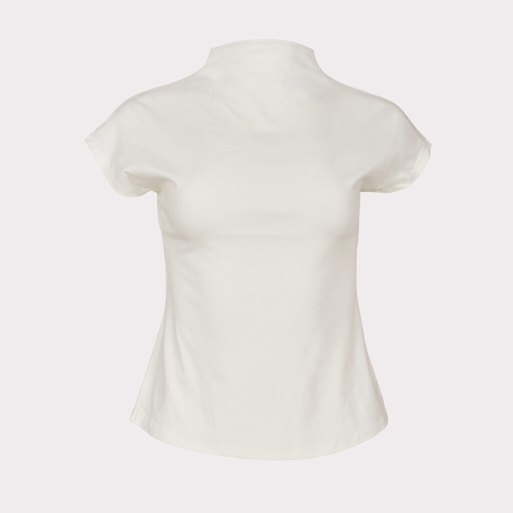 White Turtleneck T-Shirt — immagine 4