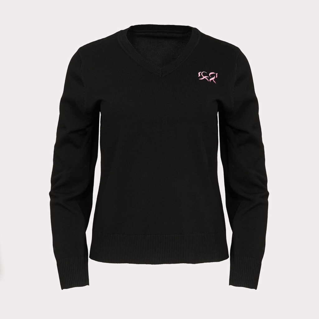 Pink V-Neck Sweather — dettaglio