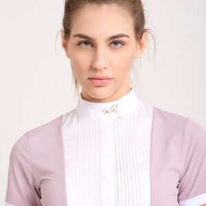 Half sleeves show jumping competition shirt — Nero