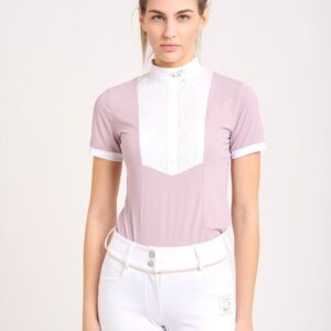 Half sleeves show jumping competition shirt — Nero