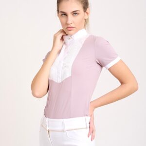 Half sleeves show jumping competition shirt — Nero