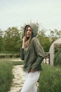 Green Zip-up hoodie windbreaker — Verde