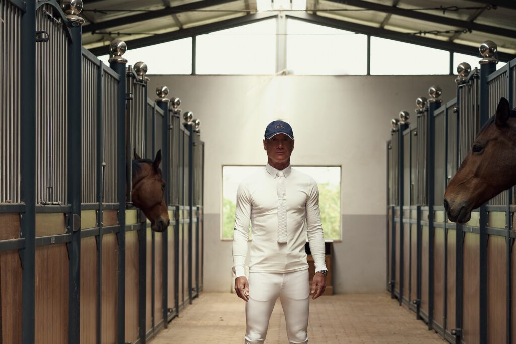 Equestrian Long-Sleeved Competition White Shirt — dettaglio